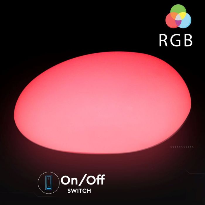 LED STONE LIGHT RGBW RECHARGEABLE 1W 18lm 28X21X17 LLDPE WHITE IP65 DIMMABLE