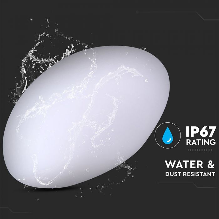 LED STONE LIGHT RGBW RECHARGEABLE 1W 18lm 28X21X17 LLDPE WHITE IP65 DIMMABLE