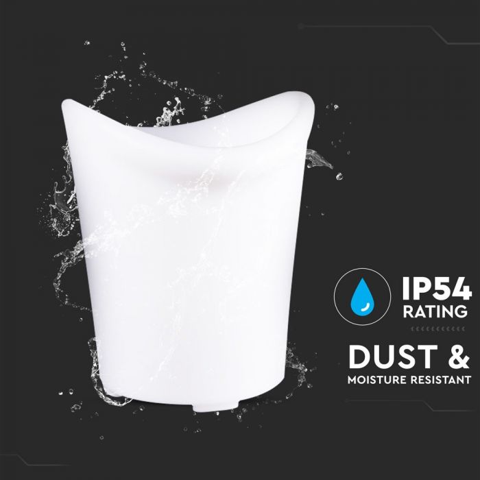 LED ICE BUCKET LIGHT RGBW RECHARGEABLE 1.5W 54lm 29X33X35 LLDPE WHITE IP54 DIMMABLE