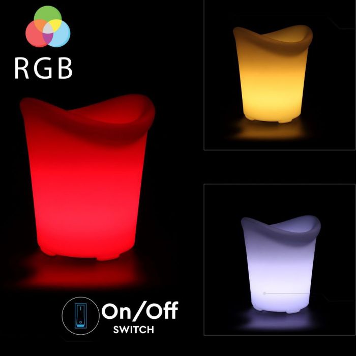 LED ICE BUCKET LIGHT RGBW RECHARGEABLE 1.5W 54lm 29X33X35 LLDPE WHITE IP54 DIMMABLE