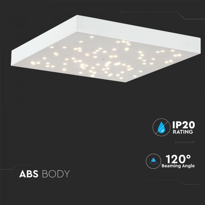 LED DESIGNER CEILING LIGHT CCT CHANGING 8W 900lm 120° 300X300X40 WHITE DIMMABLE