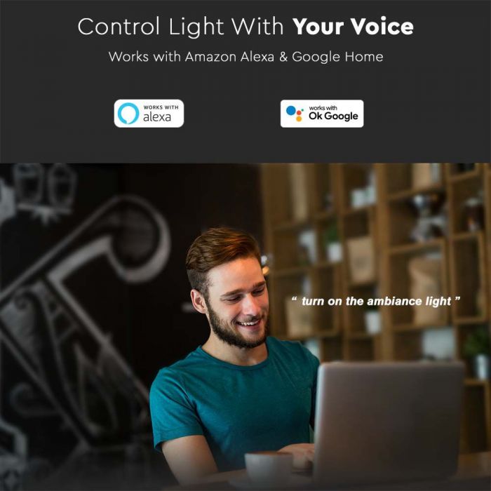 LED 2.2W WIFI LED AMBIANCE LAMP COMPATIBLE WH AMAZON ALEXA&GOOGLE HOME RGB+WW+CW