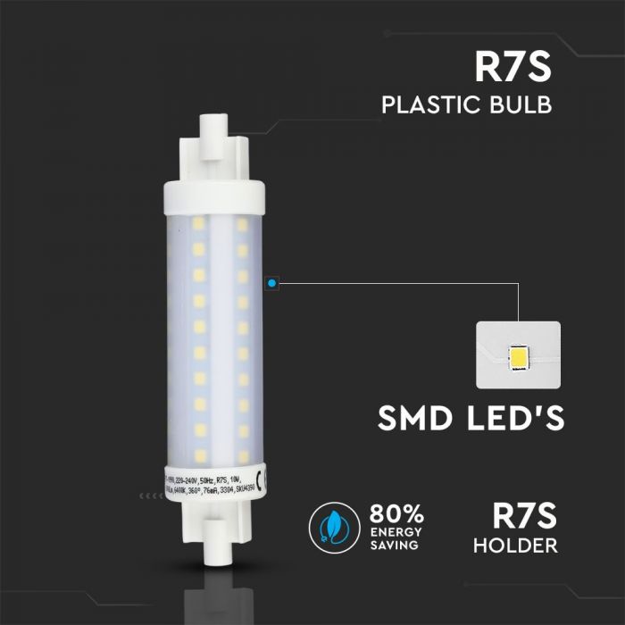 LED R7S LAMP 10W WW 800lm 360° 25X118