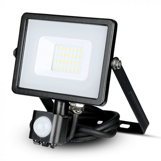 20W LED Sensor Floodlight SAMSUNG Chip Cut-OFF Function Black Body 6400K