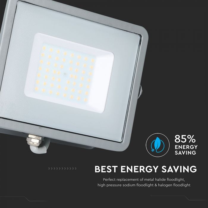 LED FLOOD SLIM 50W WW 100° 4000lm IP65 GREY SAMSUNG CHIP