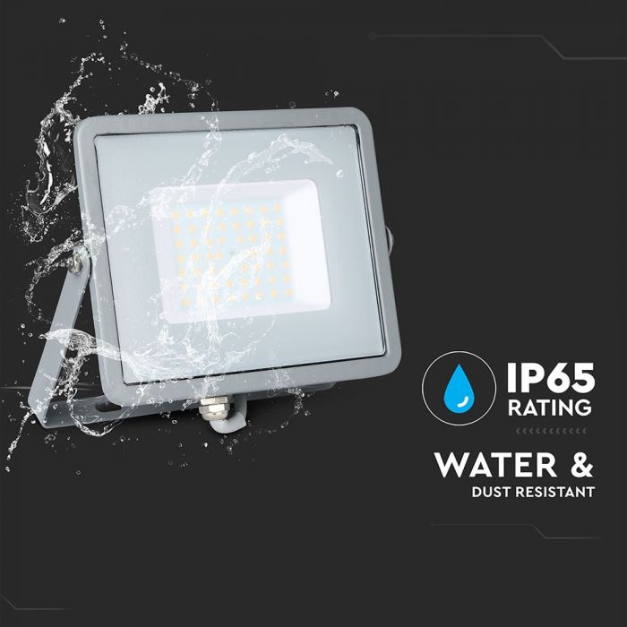 LED FLOOD SLIM 50W WW 100° 4000lm IP65 GREY SAMSUNG CHIP