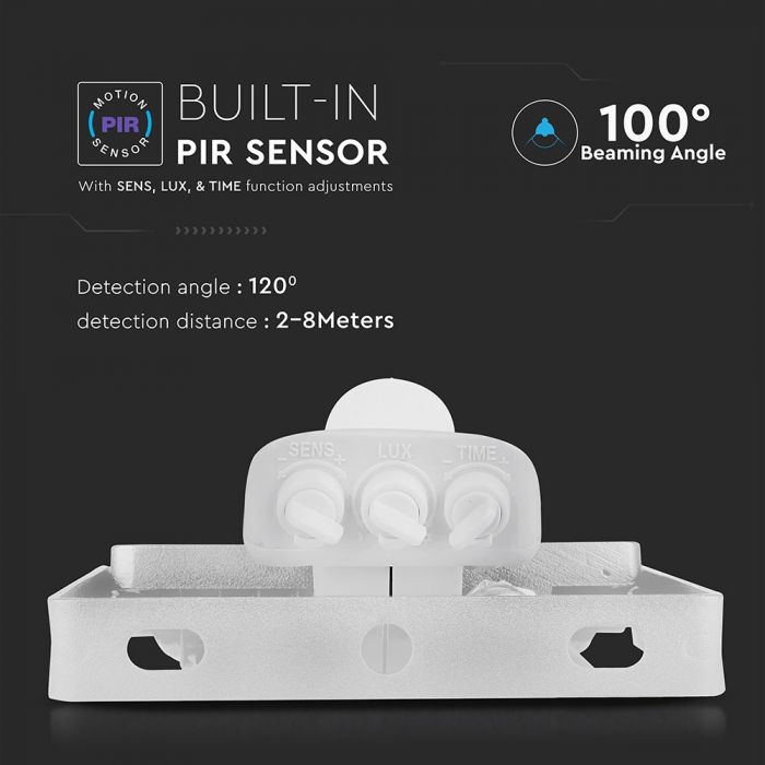 50W LED Sensor Floodlight SAMSUNG Chip Cut-OFF Function White Body 4000K