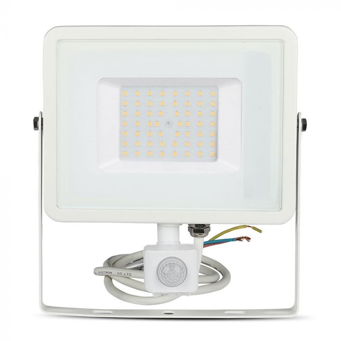 50W LED Sensor Floodlight SAMSUNG Chip Cut-OFF Function White Body 6400K
