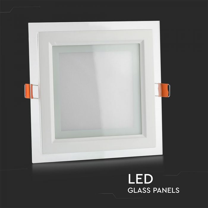 LED GLASS SQUARE DOWNLIGHT 6W CW 550lm 120° 94X94X32 (74)
