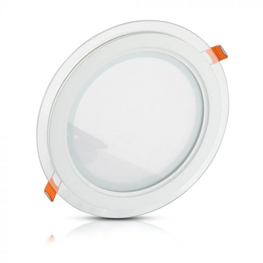 12W LED Panel Glass Round Natural White