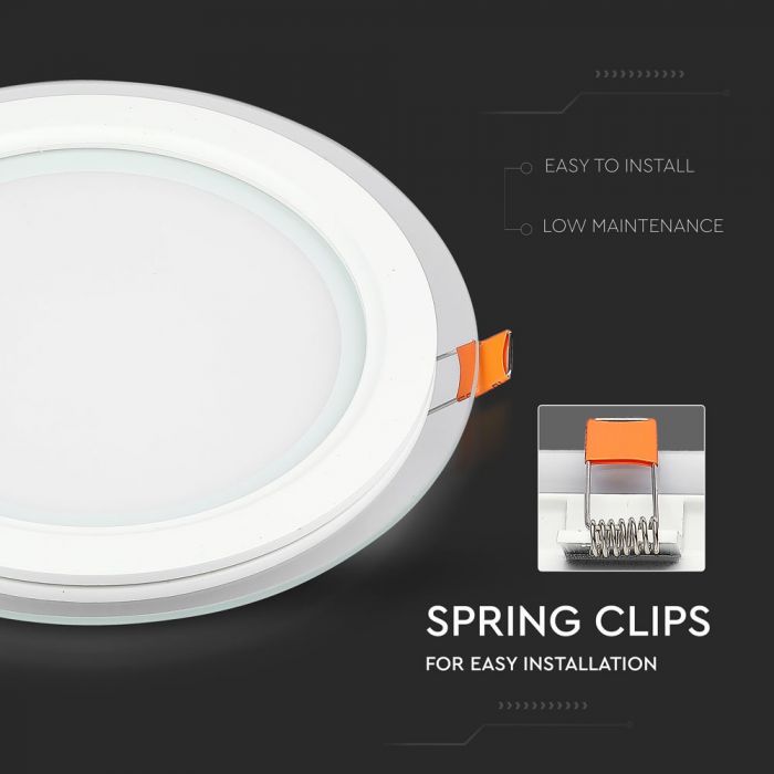 LED GLASS ROUND DOWNLIGHT 18W 1260lm WW 120° 198X40 (145)