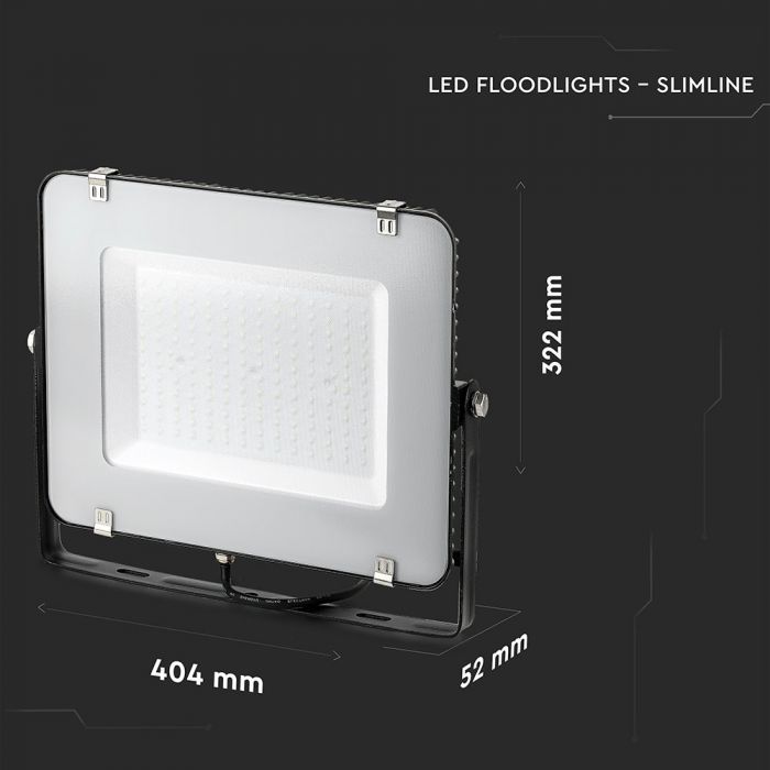 150W LED Floodlight SMD SAMSUNG Chip Slim Black Body 6400K