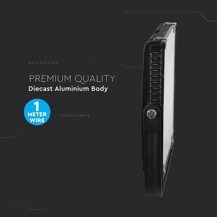 LED FLOOD SLIM 150W CW 100° 12750lm IP65 BLACK SAMSUNG CHIP