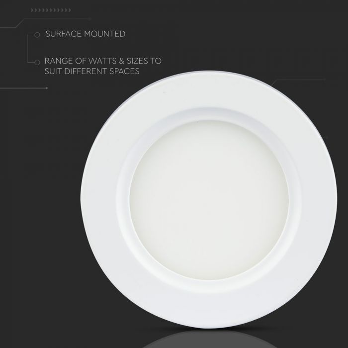 LED ROUND SURFACE PANEL 8W 720lm CW 120° 115X43