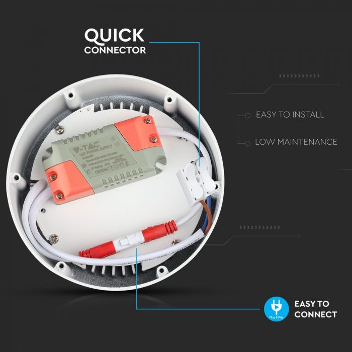 LED ROUND SURFACE PANEL 8W 720lm CW 120° 115X43