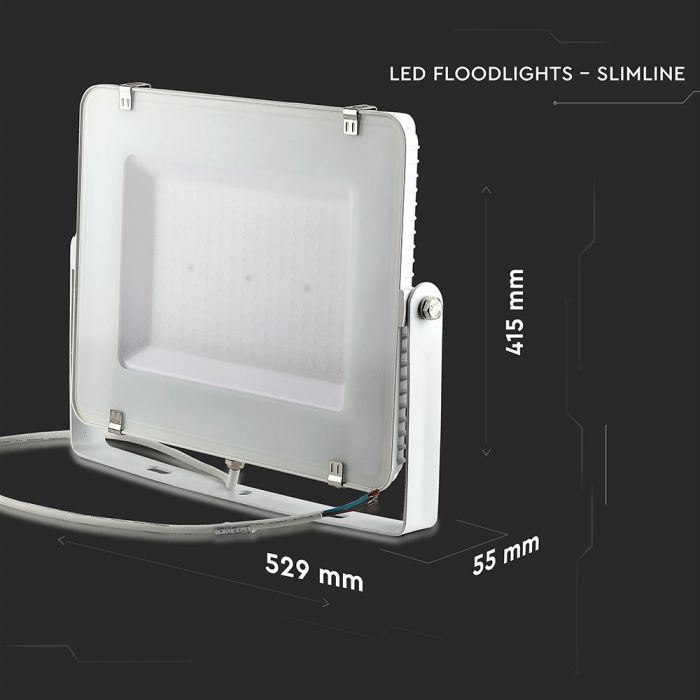 300W LED Floodlight SMD SAMSUNG Chip Slim White Body 4000K