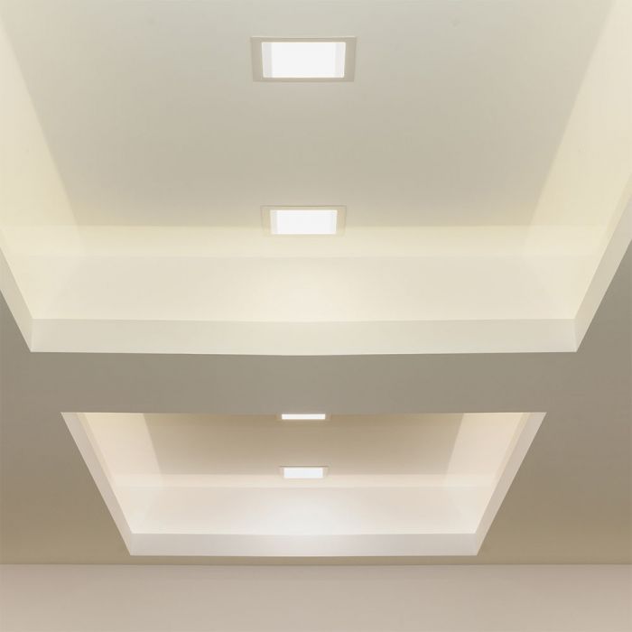 LED PREMIUM SQUARE DOWNLIGHT 6W 420lm WW 120° 120X25 (105)