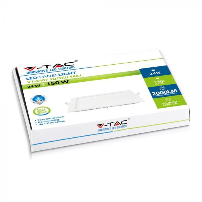 LED PREMIUM SQUARE DOWNLIGHT 24W 2000lm DL 120° 300X25 (285)