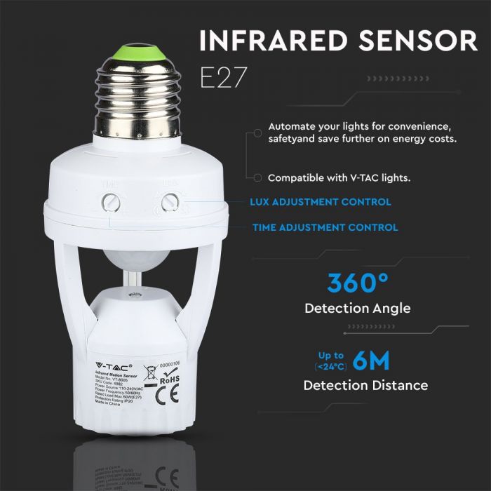 LED SENSOR WITH E27 HOLDER