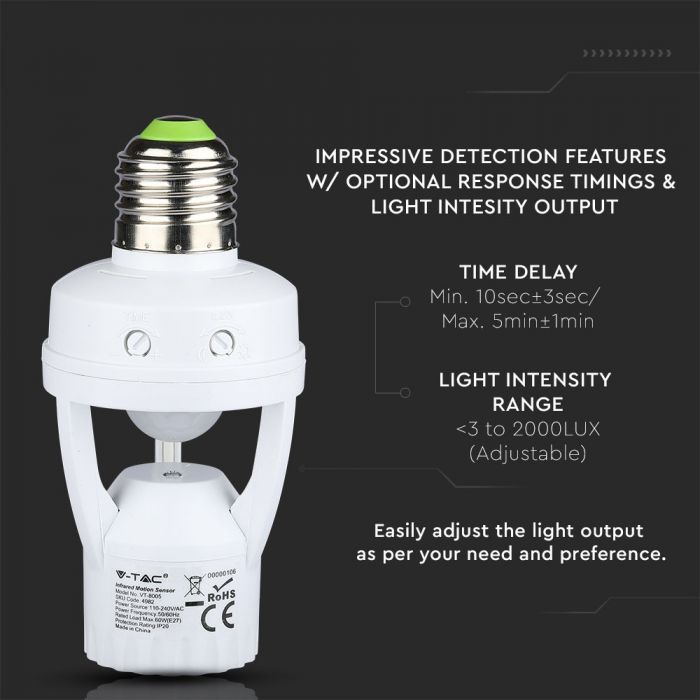 LED SENSOR WITH E27 HOLDER