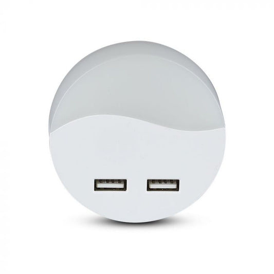 LED NIGHT LIGHT WITH USB 0.5W DL 10lm 67X58 ROUND WHITE SAMSUNG CHIP
