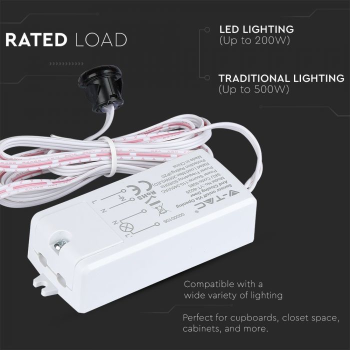 LED MOTION/OPEN CLOSE DOOR SENSOR 300-500W 5-6cm IP20