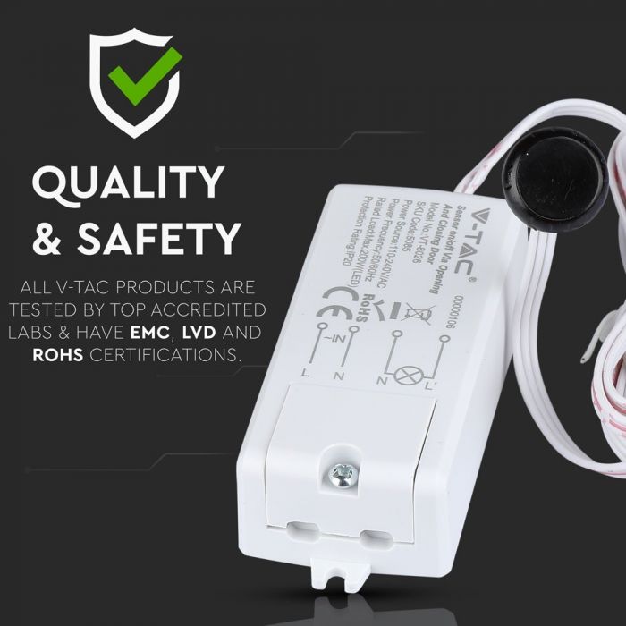 LED MOTION/OPEN CLOSE DOOR SENSOR 300-500W 5-6cm IP20