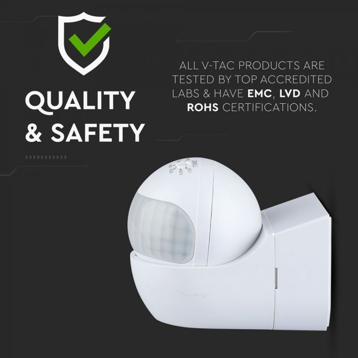 LED PIR WALL SENSOR WITH MOVING HEAD 400W WHITE