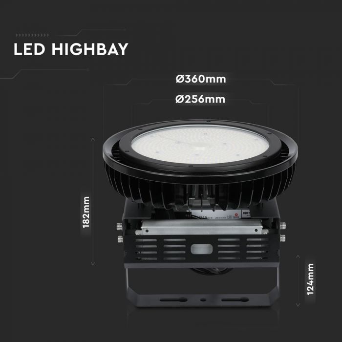 LED HIGHBAY (MEANWELL DRIVER) UFO 500W DL 120° 60000lm 360X182 IK08 IP65 SAMSUNG CHIP DIMMABLE