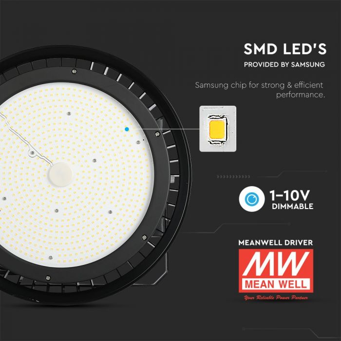 LED HIGHBAY (MEANWELL DRIVER) UFO 500W DL 120° 60000lm 360X182 IK08 IP65 SAMSUNG CHIP DIMMABLE