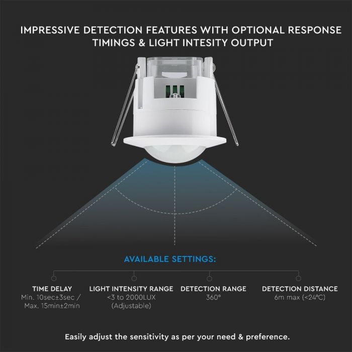 LED PIR CEILING SENSOR 300W WHITE