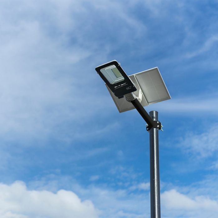 LED SOLAR STREET LIGHT WITH SENSOR 50W DL 4000lm 120° IP65 BLACK