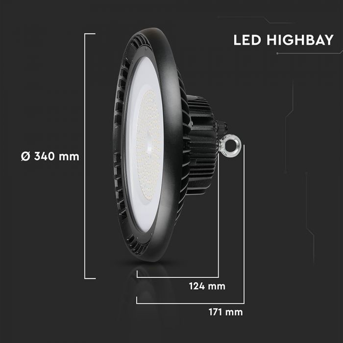 LED HIGHBAY (MEANWELL DRIVER) UFO 150W CW 120° 18000lm 340X171 IP65 SAMSUNG CHIP DIMMABLE
