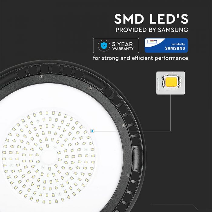 LED HIGHBAY (MEANWELL DRIVER) UFO 150W CW 120° 18000lm 340X171 IP65 SAMSUNG CHIP DIMMABLE