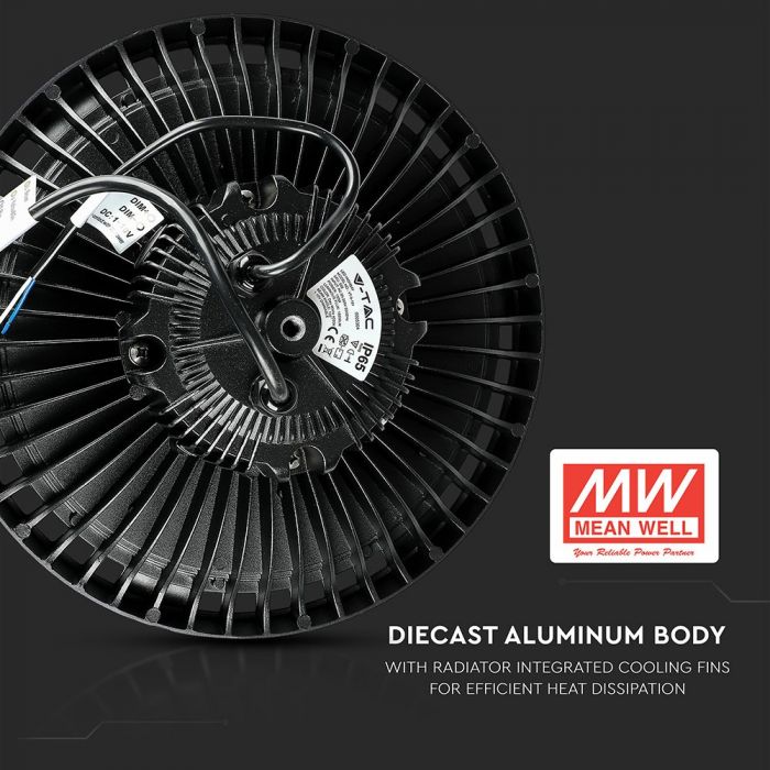 LED HIGHBAY (MEANWELL DRIVER) UFO 150W CW 120° 18000lm 340X171 IP65 SAMSUNG CHIP DIMMABLE