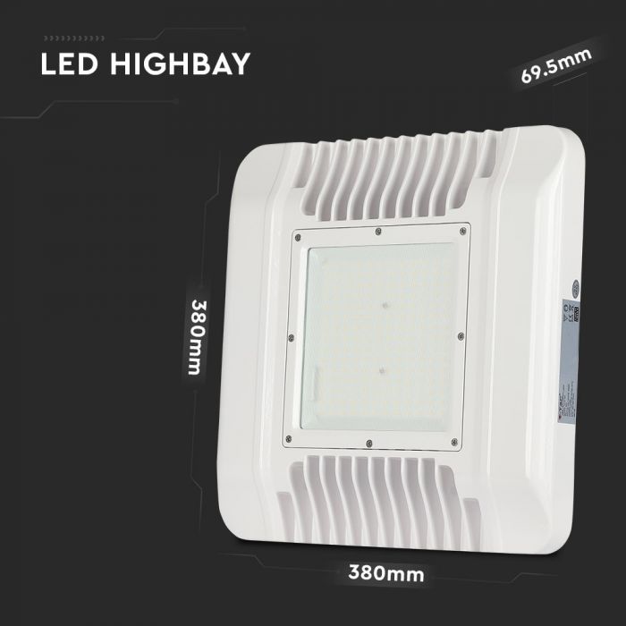 LED CANOPY (MEANWELL DRIVER) 150W CW 110° 18000lm 38X38X7 IP65 SAMSUNG CHIP