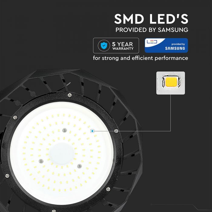 LED Highbay SAMSUNG Chip/DRIVER 100W 120 lm/Watt Black Body 6000K
