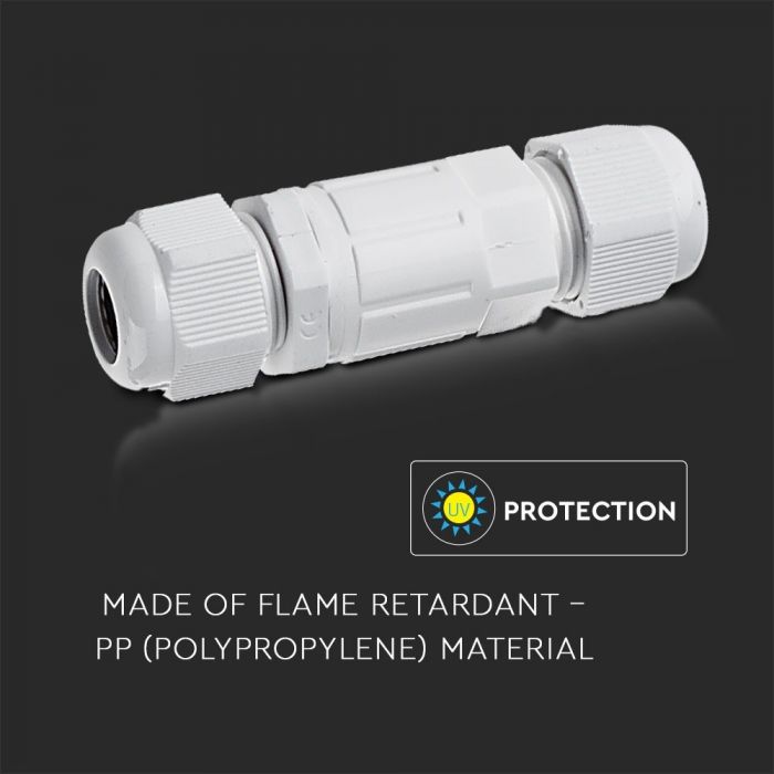 PLASTIC CYLINDER BOX WITH TERMINAL BLOCK IP68 WHITE