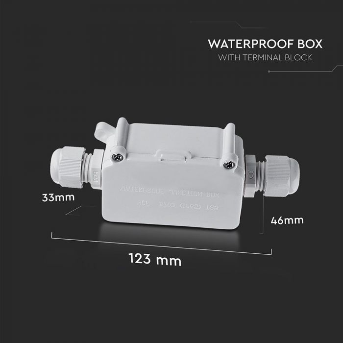 PLASTIC SQUARE BOX WITH TERMINAL BLOCK IP68 WHITE