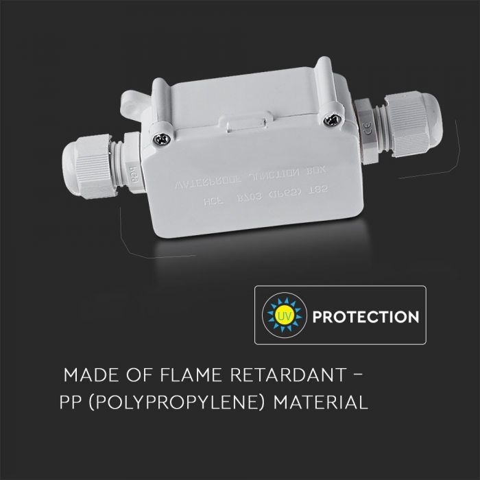 PLASTIC SQUARE BOX WITH TERMINAL BLOCK IP68 WHITE
