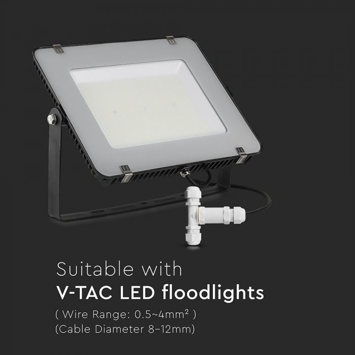 PLASTIC (UV Resistant) T-SHAPE BOX + TERMINAL BLOCK 450V (8-12mm) IP68 WHITE