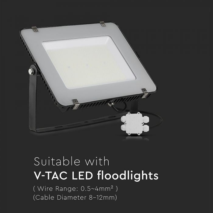 PLASTIC (UV Resistant) 4-PIN SQUARE BOX + TERMINAL BLOCK 450V (8-12mm) IP68 WHITE