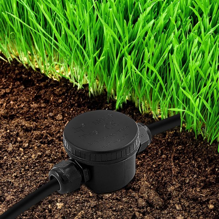PLASTIC ROUND BOX + TERMINAL BLOCK (5-9mm) IP66 BLACK