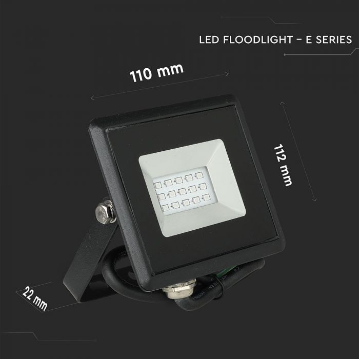 10W LED Floodlight SMD E-Series Black Body Blue IP65