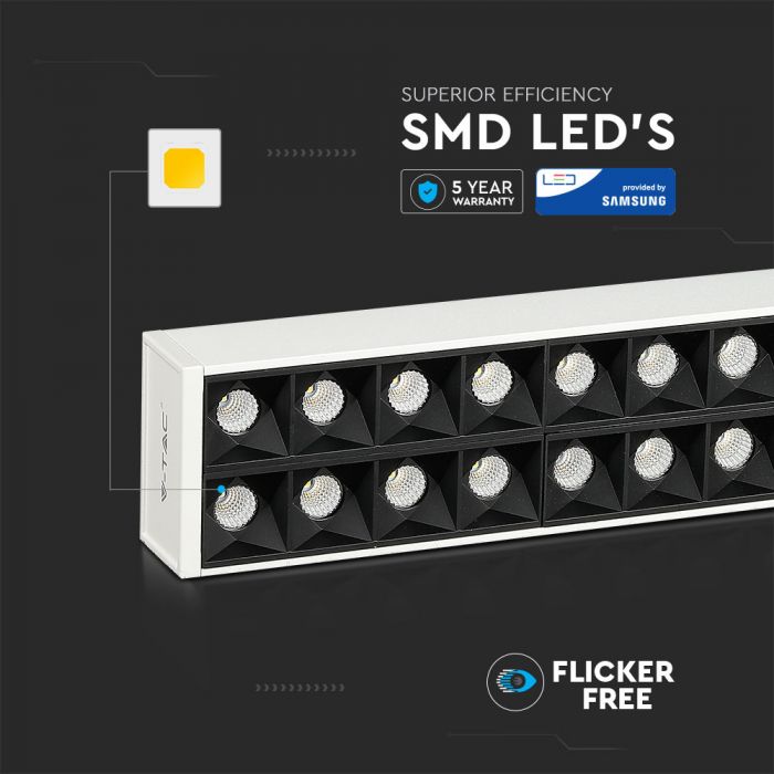 LED LINEAR HANGING NON LINKABLE 60W DL 6600lm 120° 1179X64X35 ALUMINIUM SAMSUNG WHITE A++