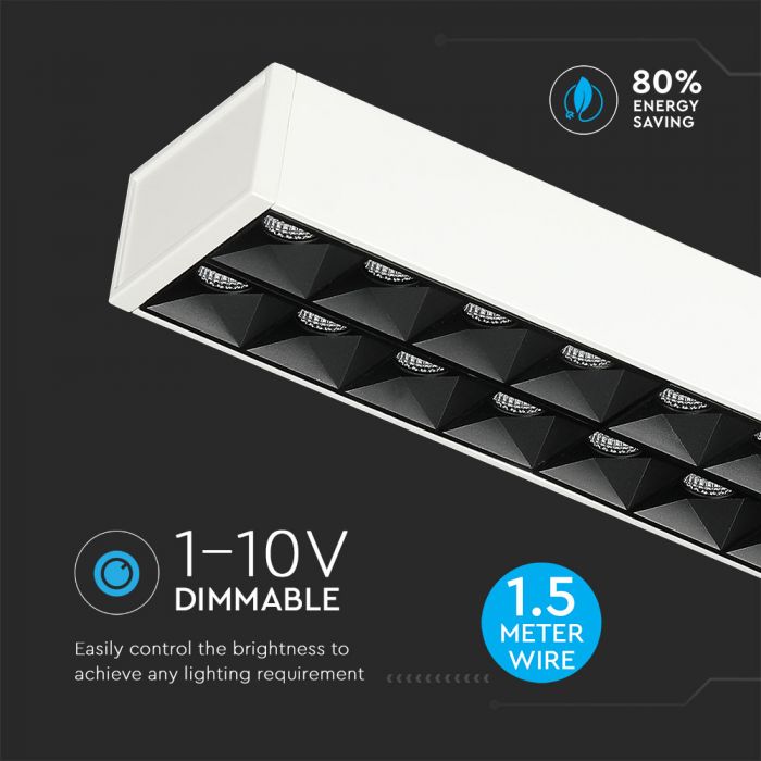 LED LINEAR HANGING NON LINKABLE 60W DL 6600lm 120° 1179X64X35 ALUMINIUM SAMSUNG WHITE A++