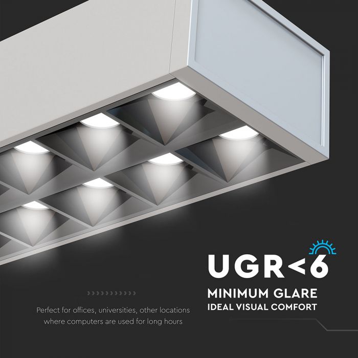 LED LINEAR HANGING NON LINKABLE 60W DL 6600lm 120° 1179X64X35 ALUMINIUM SAMSUNG SILVER A++