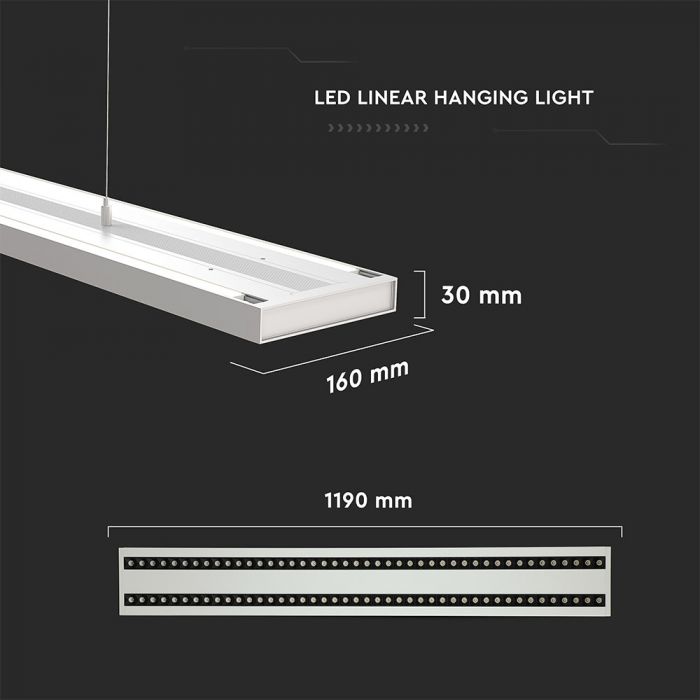 LED Linear Light SAMSUNG Chip 60W Hanging White Body 4000K
