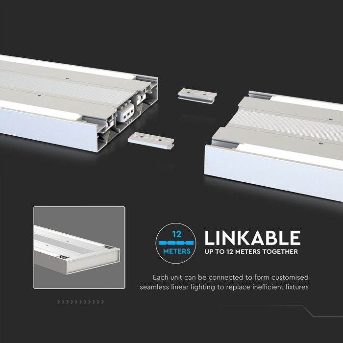 LED Linear Light SAMSUNG Chip 60W Hanging White Body 4000K