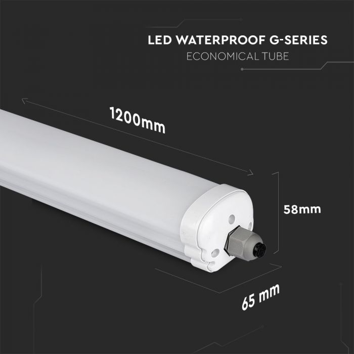 LED TUBE G-SERIES ECONOMICAL LAMP 36W CW 2880lm 4FT 120° IP65